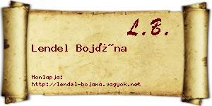 Lendel Bojána névjegykártya